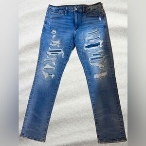 American Eagle Outfitters Men’s Flex Distressed Slim Jeans, Size 31/30👖Pre-Owned